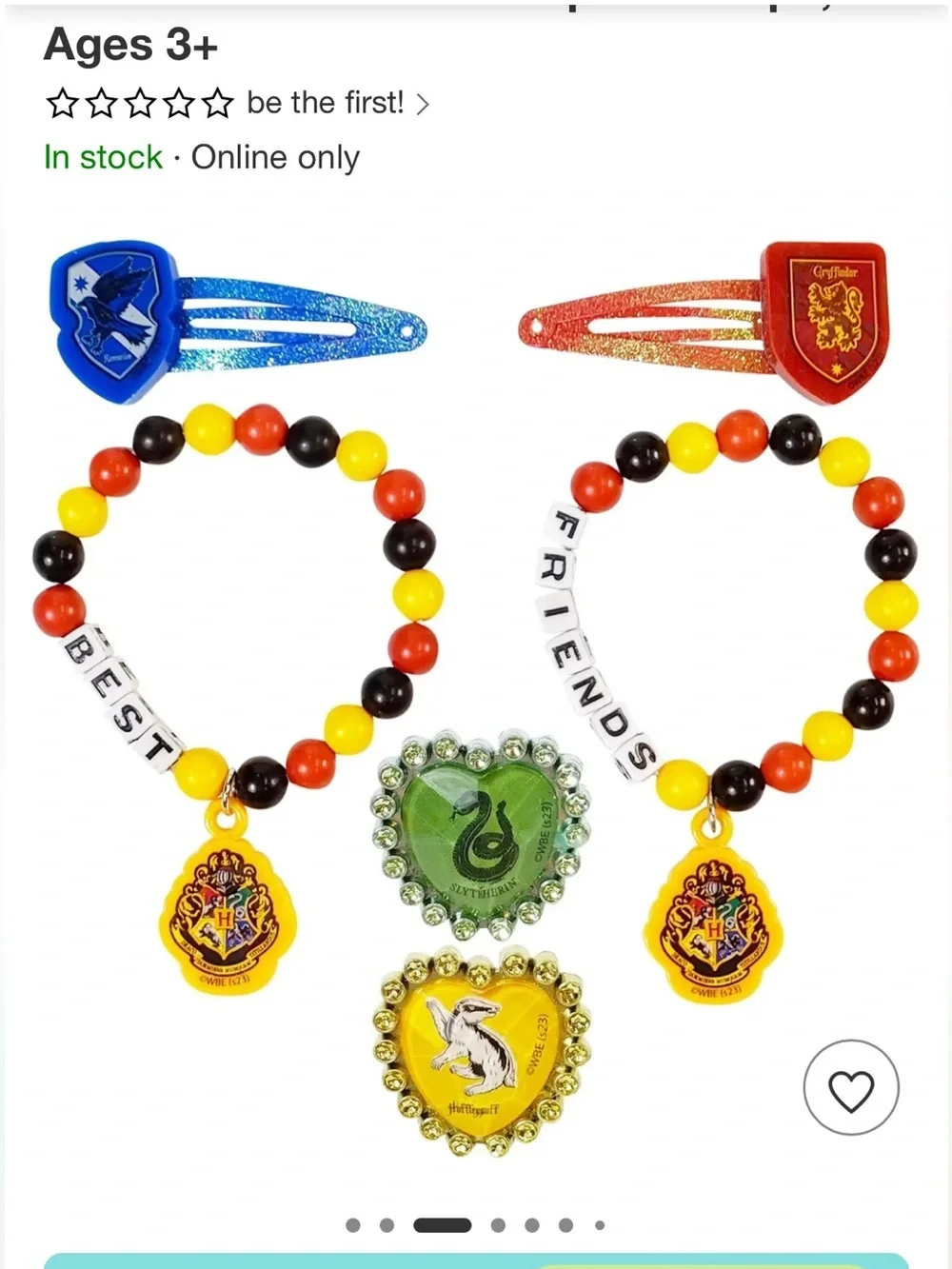 NIB Harry Potter Wizarding World BFF 6 Piece Accessory Set Bracelets & hair Clip